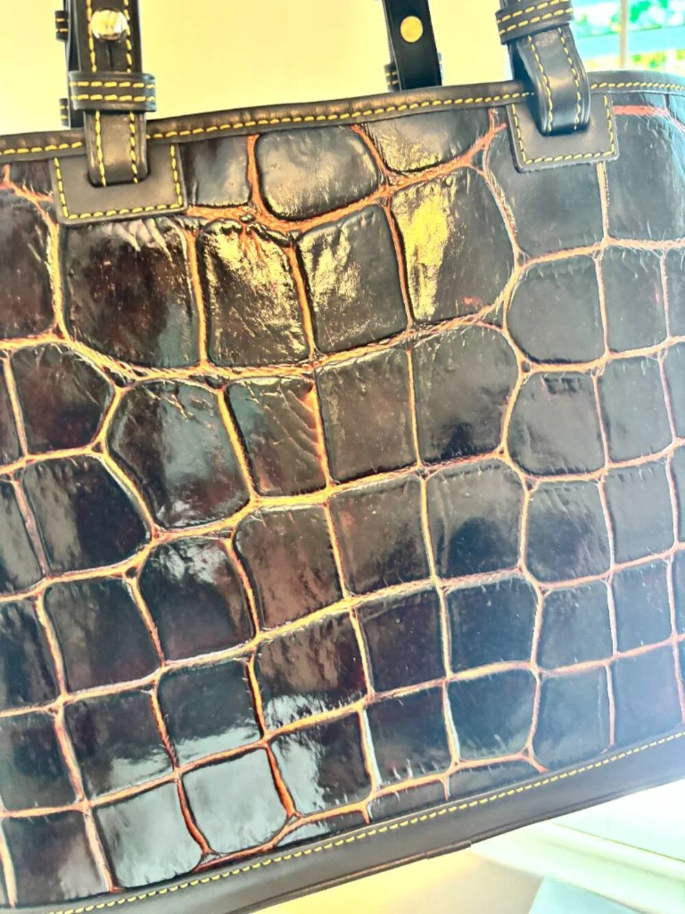 Dooney & Bourke croc‐embossed tote + dust bag